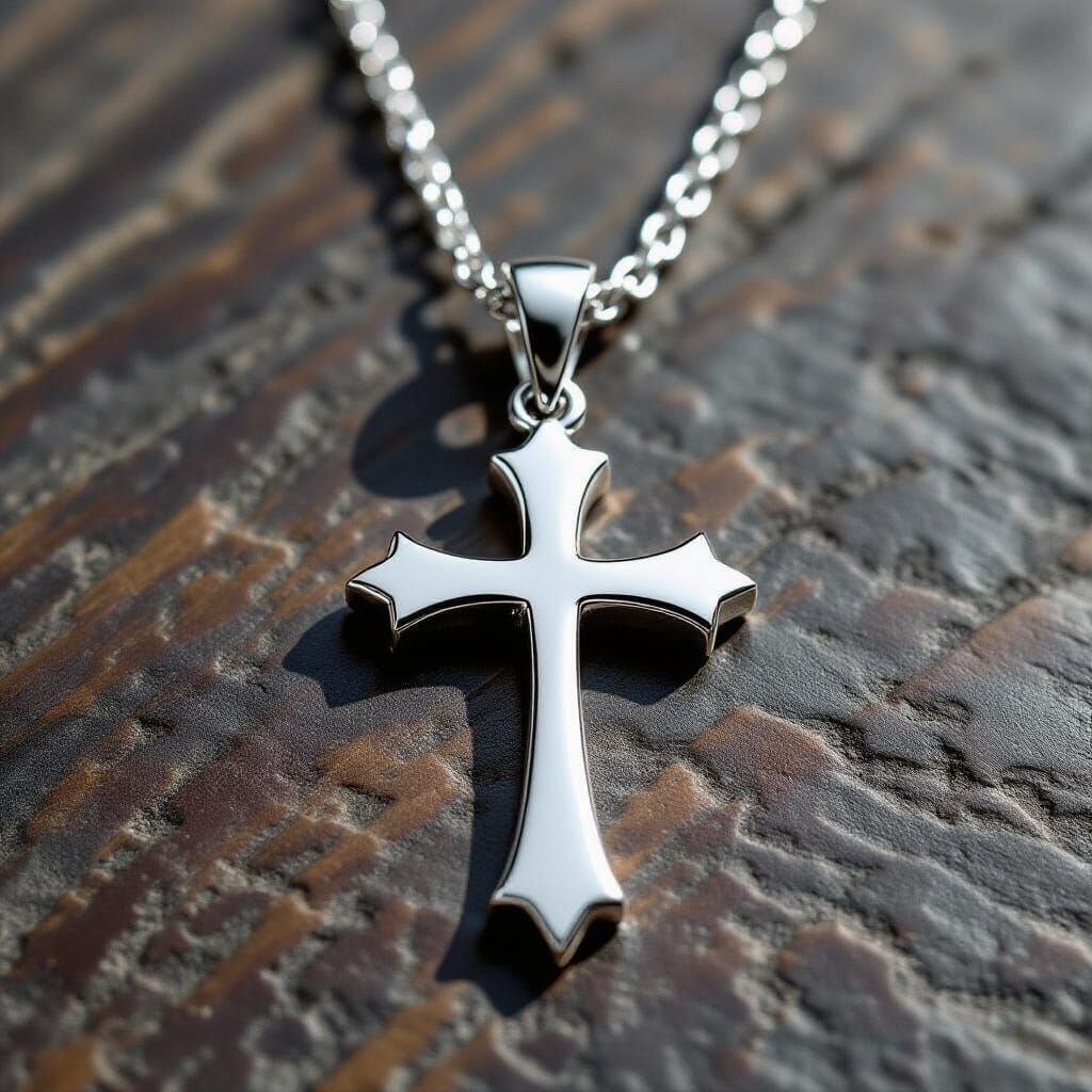 Minimalist Gothic Cross Sterling Silver Pendant Design