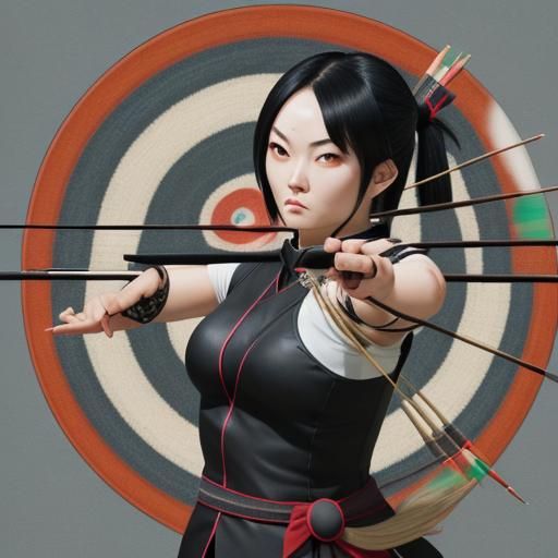 Japanese Goth Archer Hits Bullseye!