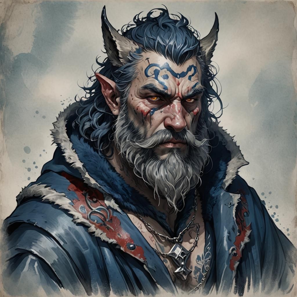 Mountain Dwarf Warrior in Snowy Tundra Concept Art