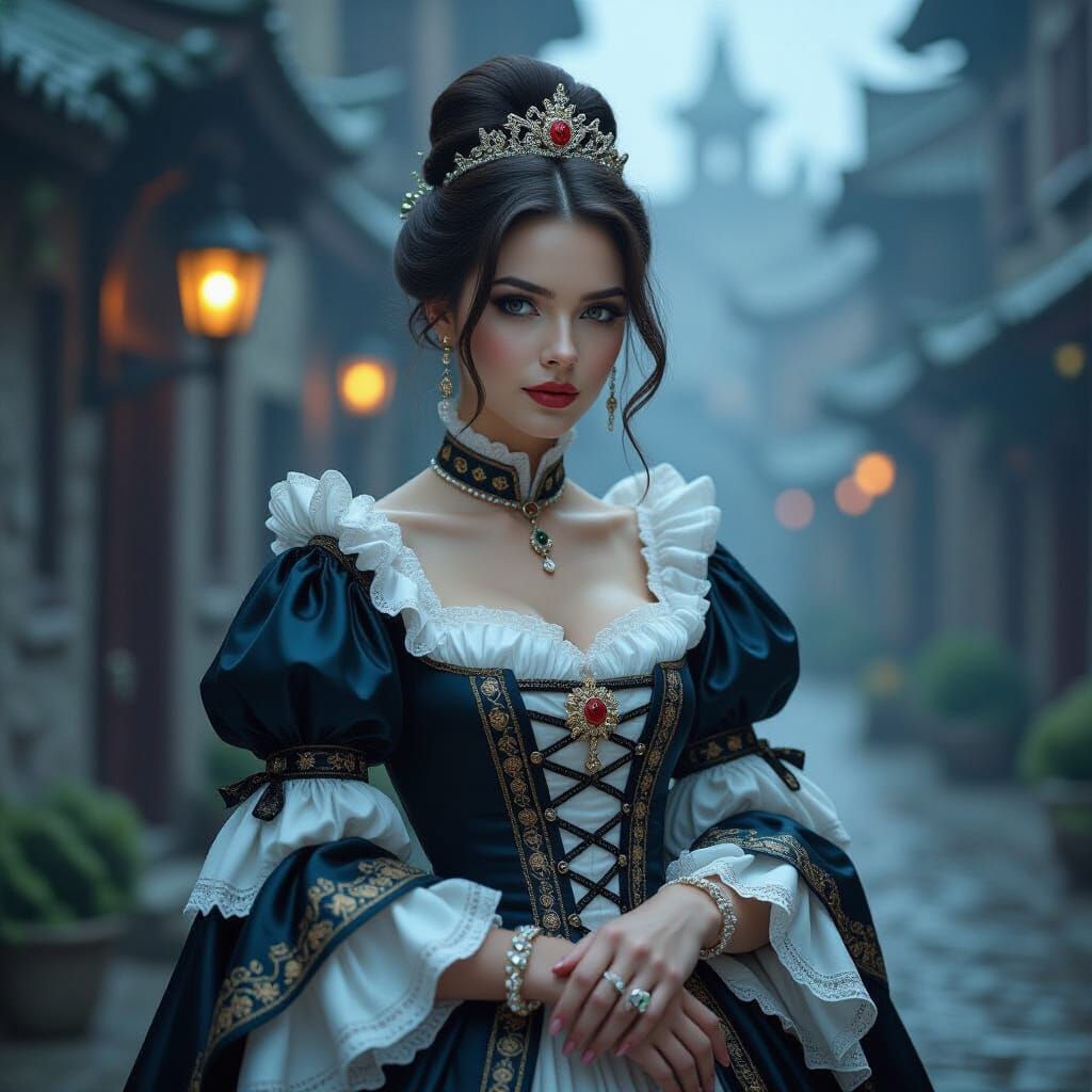 Elegant Figure in Dramatic Lighting, Digital Art