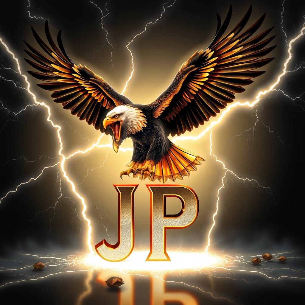 Majestic Holographic Eagle in Midflight, Surrounded by Light...