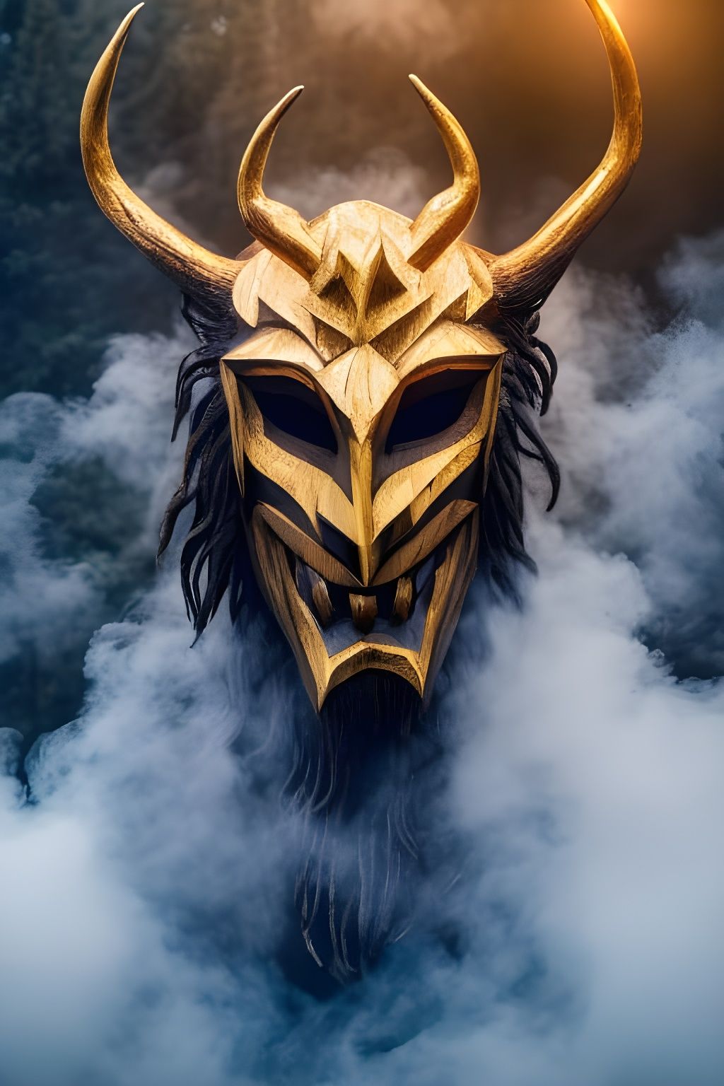 Creepy Wendigo Mask in Photorealistic Style