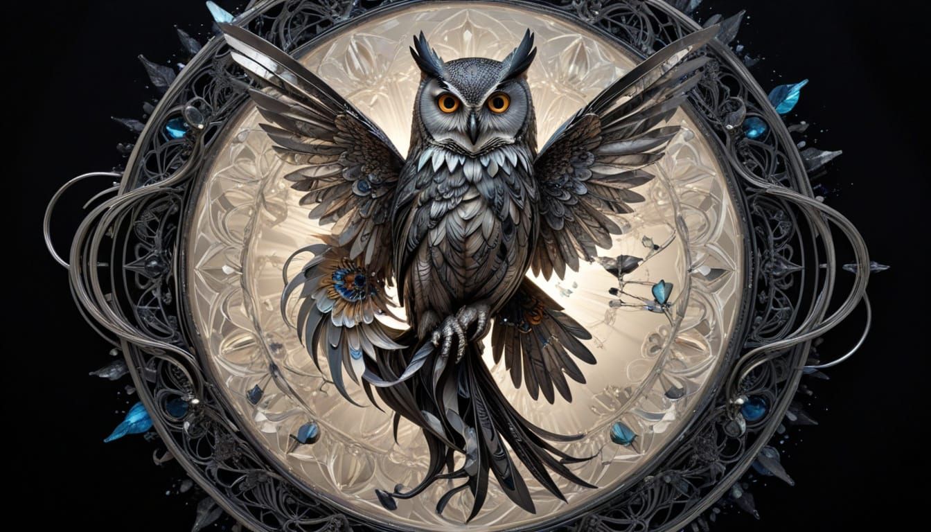 distorted and fragmented,

distorted and fragmented,

Silver black love owl 🦉 in a box, spiralling out of existence

 D...