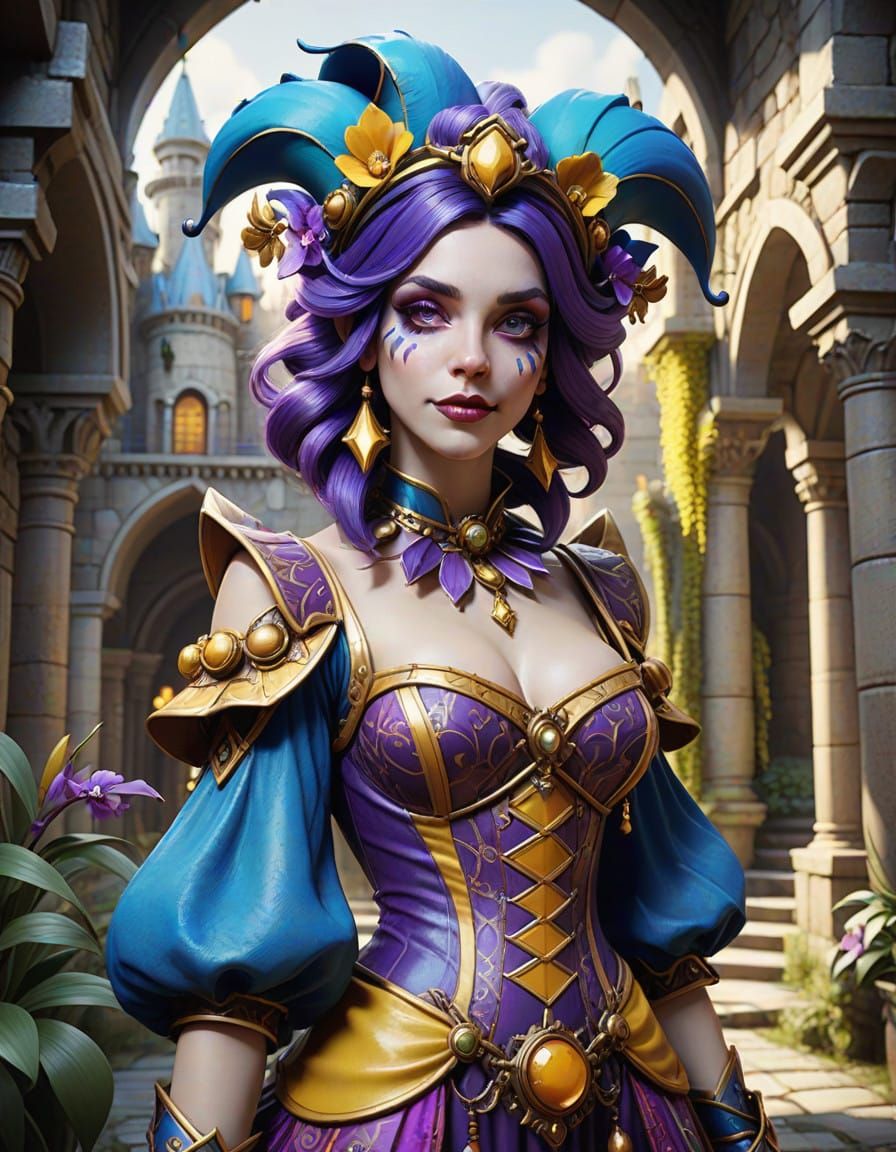 Ethereal Jester in Vibrant Whimsy