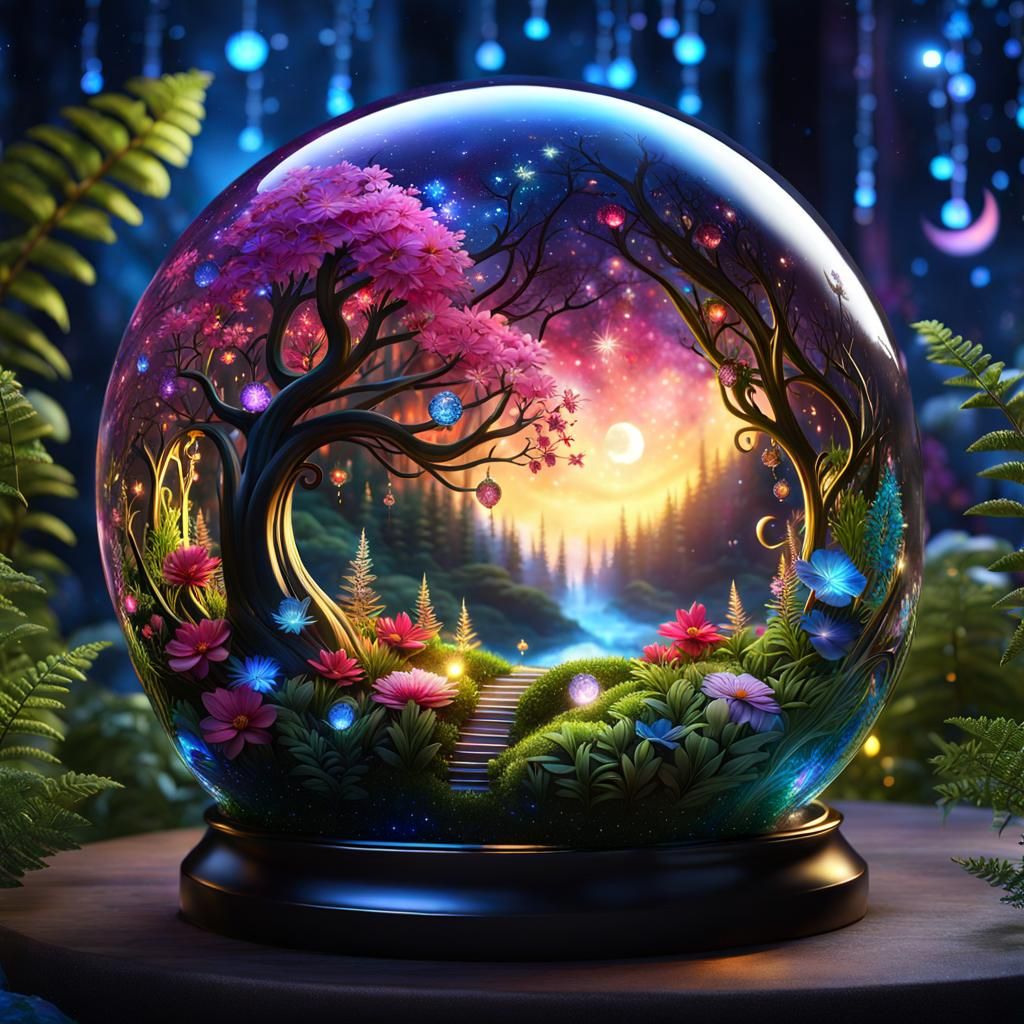 Enchanted Secret Garden in Glass Ball