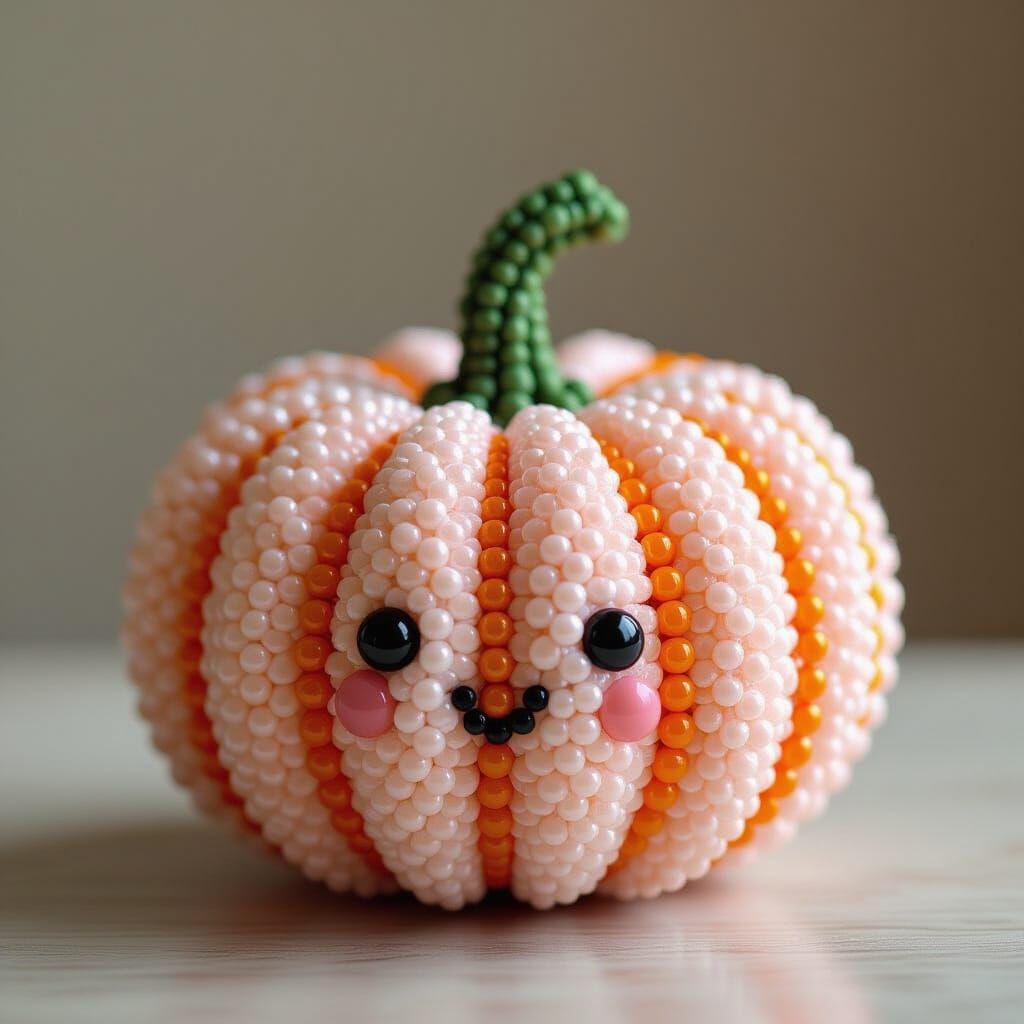 Fluffy Beaded Pumpkin: A Whimsical Autumn Creation