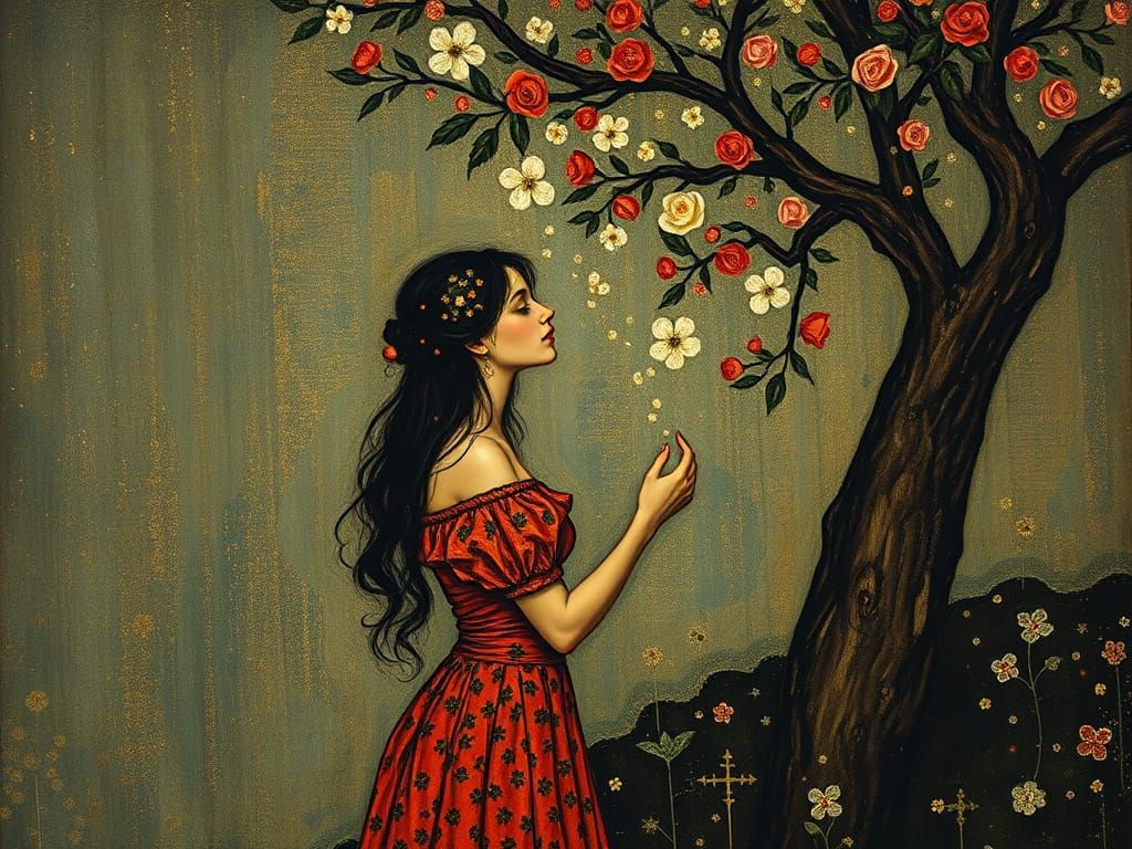 Romantic Artwork in the Style of Klimt and Carrington