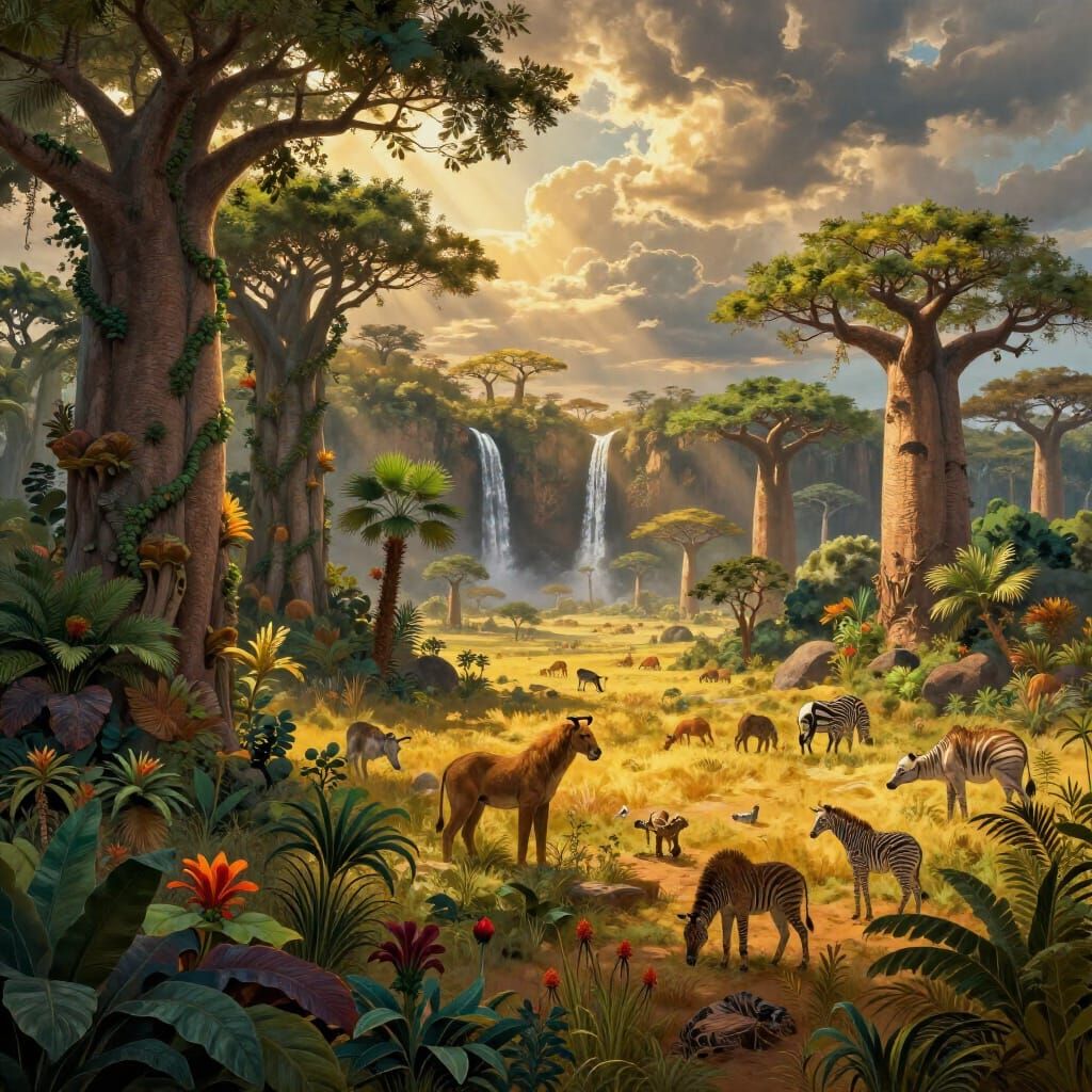 Majestic African Landscape Digital Painting