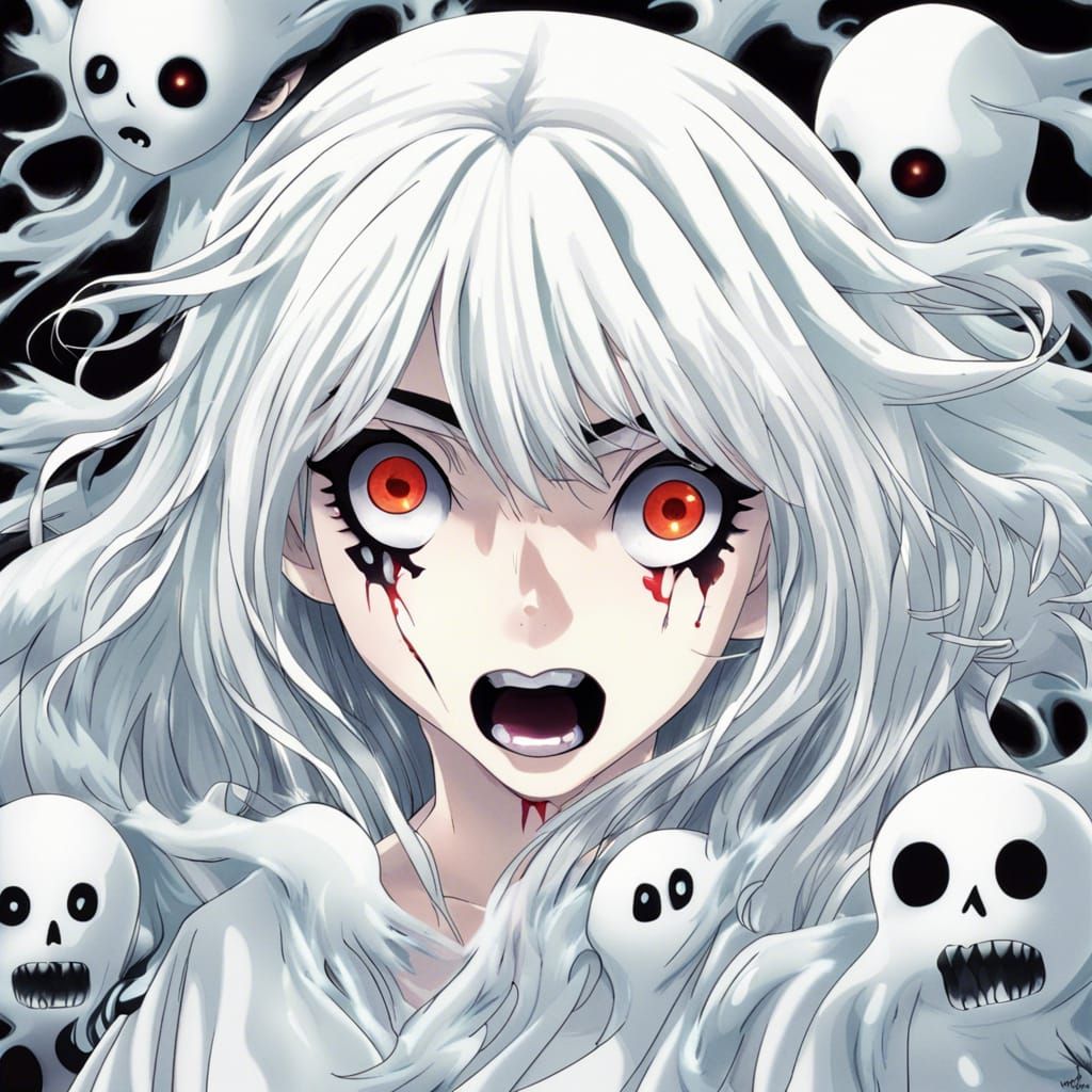 Scary Anime Horror Girl in Umezu Style
