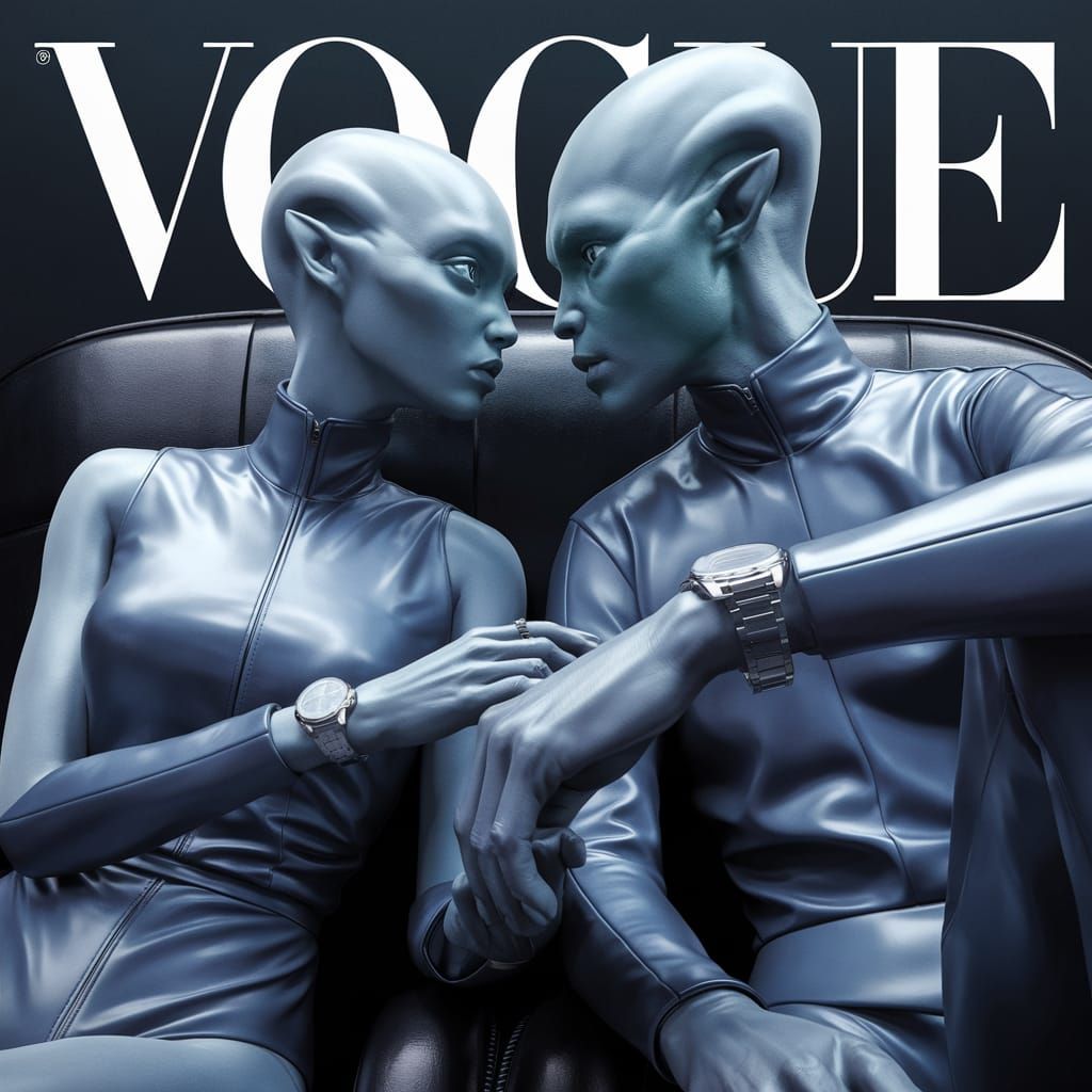 Alien Vogue Cover Art: Grey Supermodels Exude High Fashion