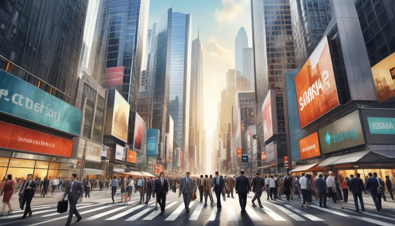 Thriving Metropolis in Realistic 3D Digital Art