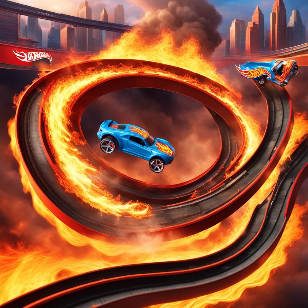 Fiery Hot Wheels Loop Track