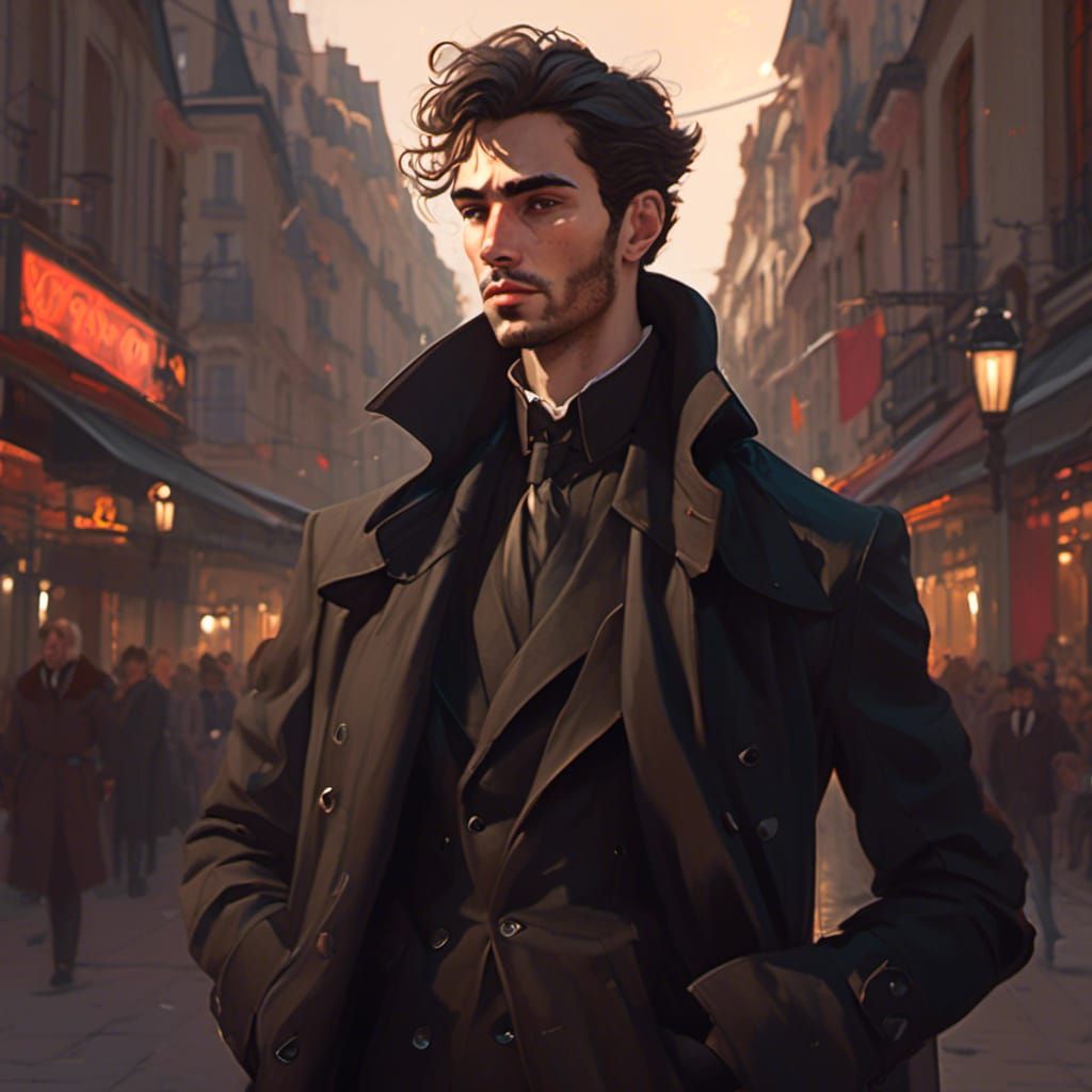 Smug Young Man Portrait in Anime Style