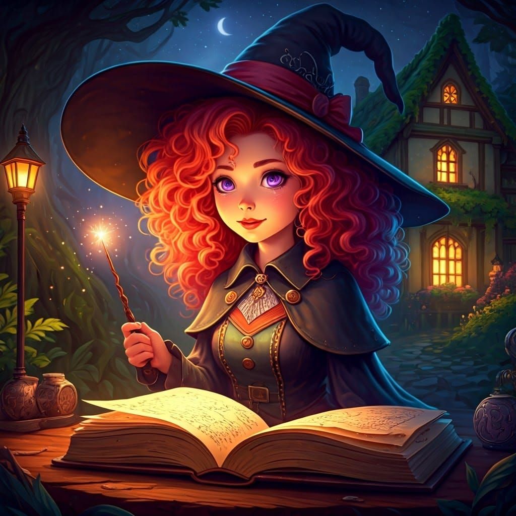 Rebellious Witch with Sparkling Wand in Digital Render