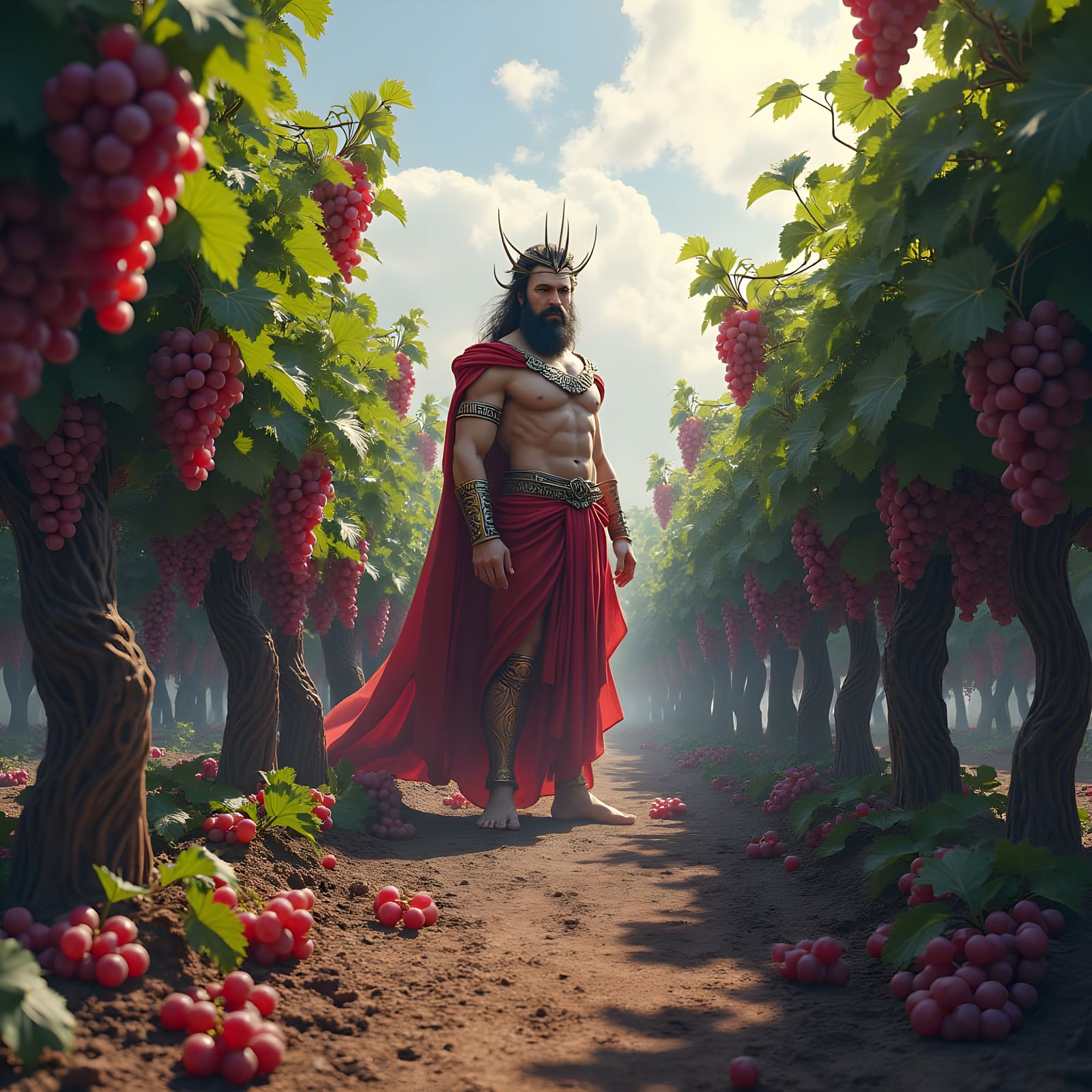 Dionysus, God of Wine: Detailed Matte Painting