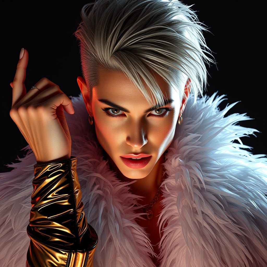 Glamorous Androgynous Icon in Art Nouveau Style