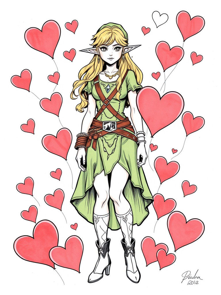 Zelda Party Portrait in Comics Art Style