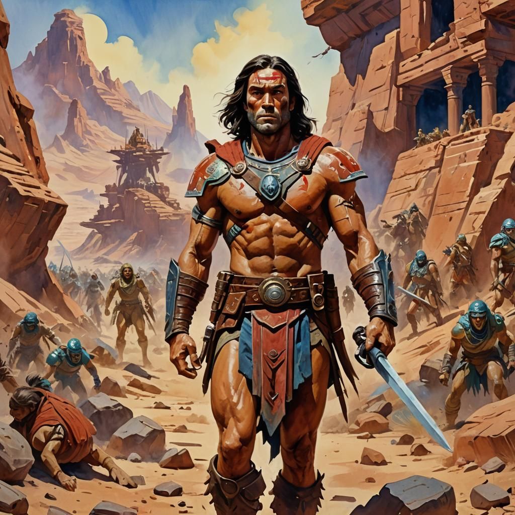 John Carter: Warlord of Mars in Gouache Style