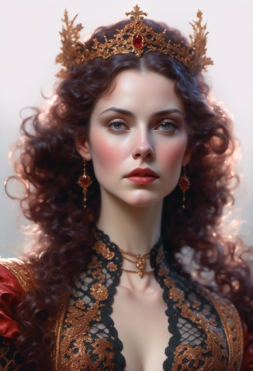 Rococo Lady in Leather and Lace Portrait