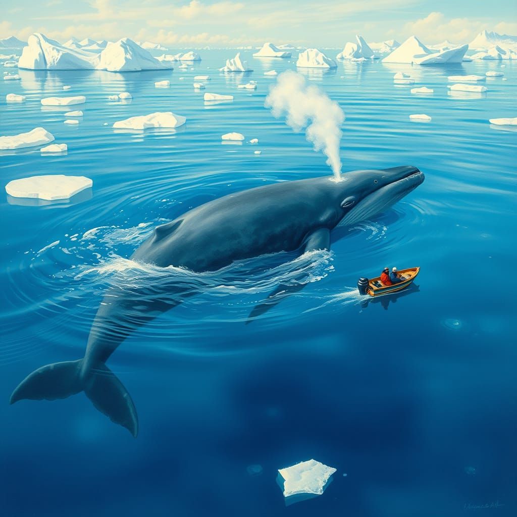 Blue Whales in Turquoise Sea: Wildlife Realism