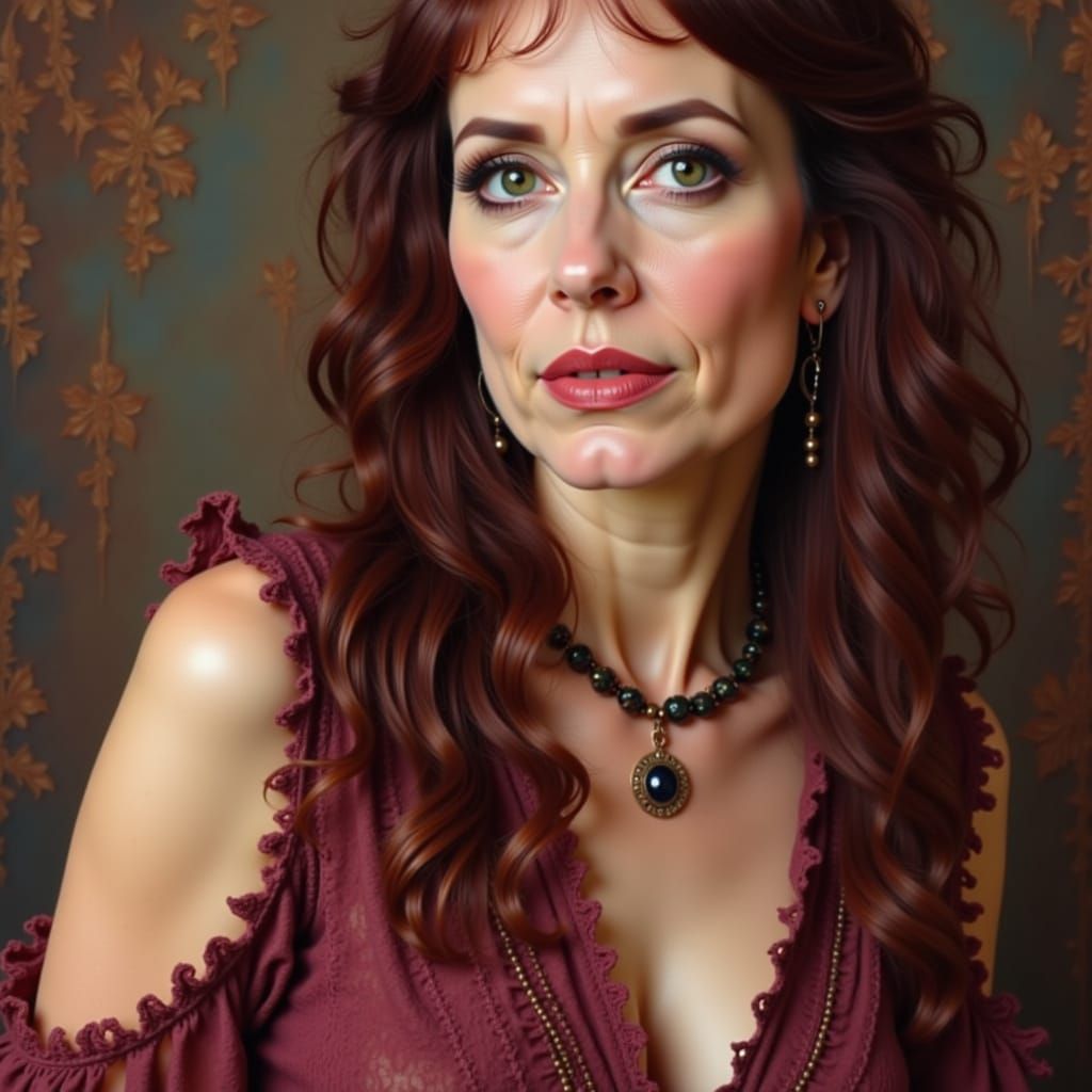 Bohemian Woman Portrait in the Style of David C. Driskell