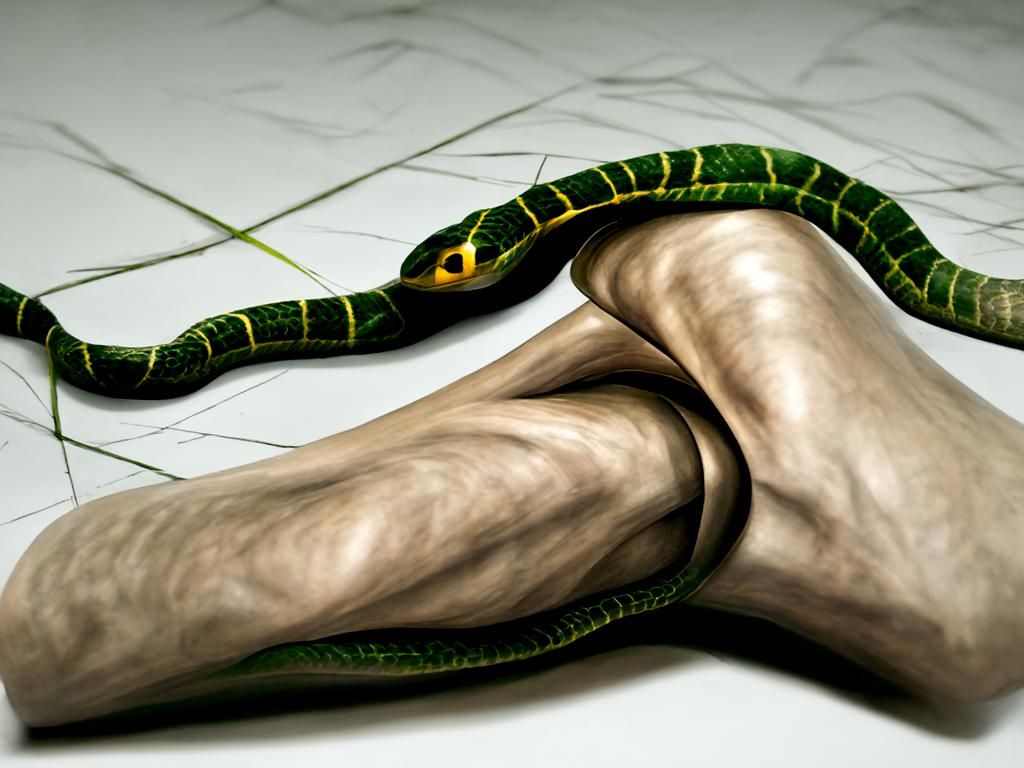 Photorealistic Snake with Legs Digital Art