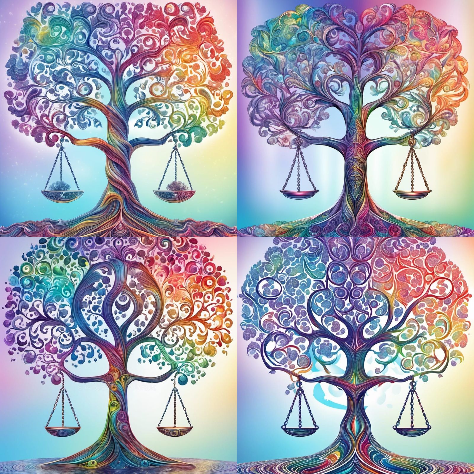 Rainbow Tree of Life and Scales of Justice