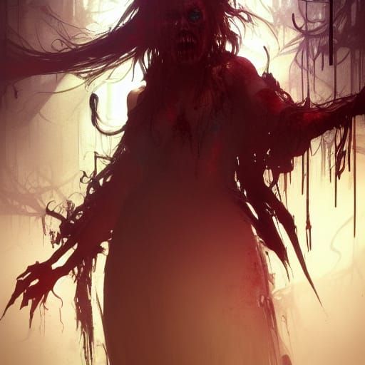 Ultra Realistic Zombie God in Darkness