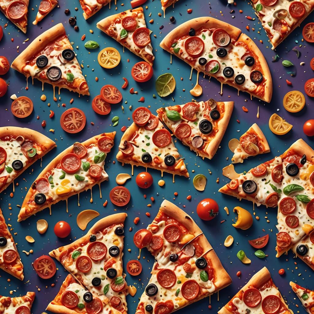 Hyperrealistic New York Pizza in Splash Art Style