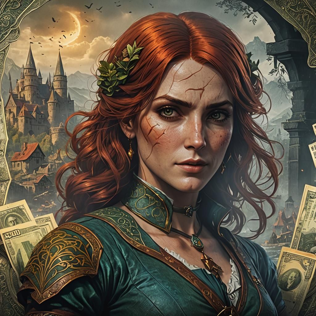 Triss Merigold Poster Art: Detailed Matte Painting