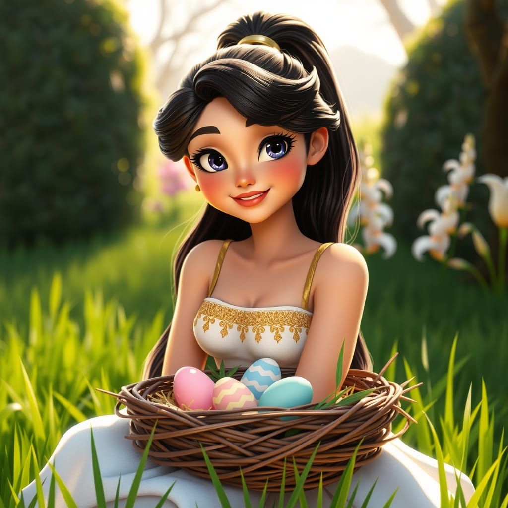 Spring Goddess Meg in Elegant Greek Attire