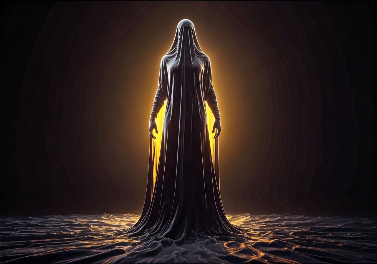 Figure Merging with Atmosphere in Ethereal Glow