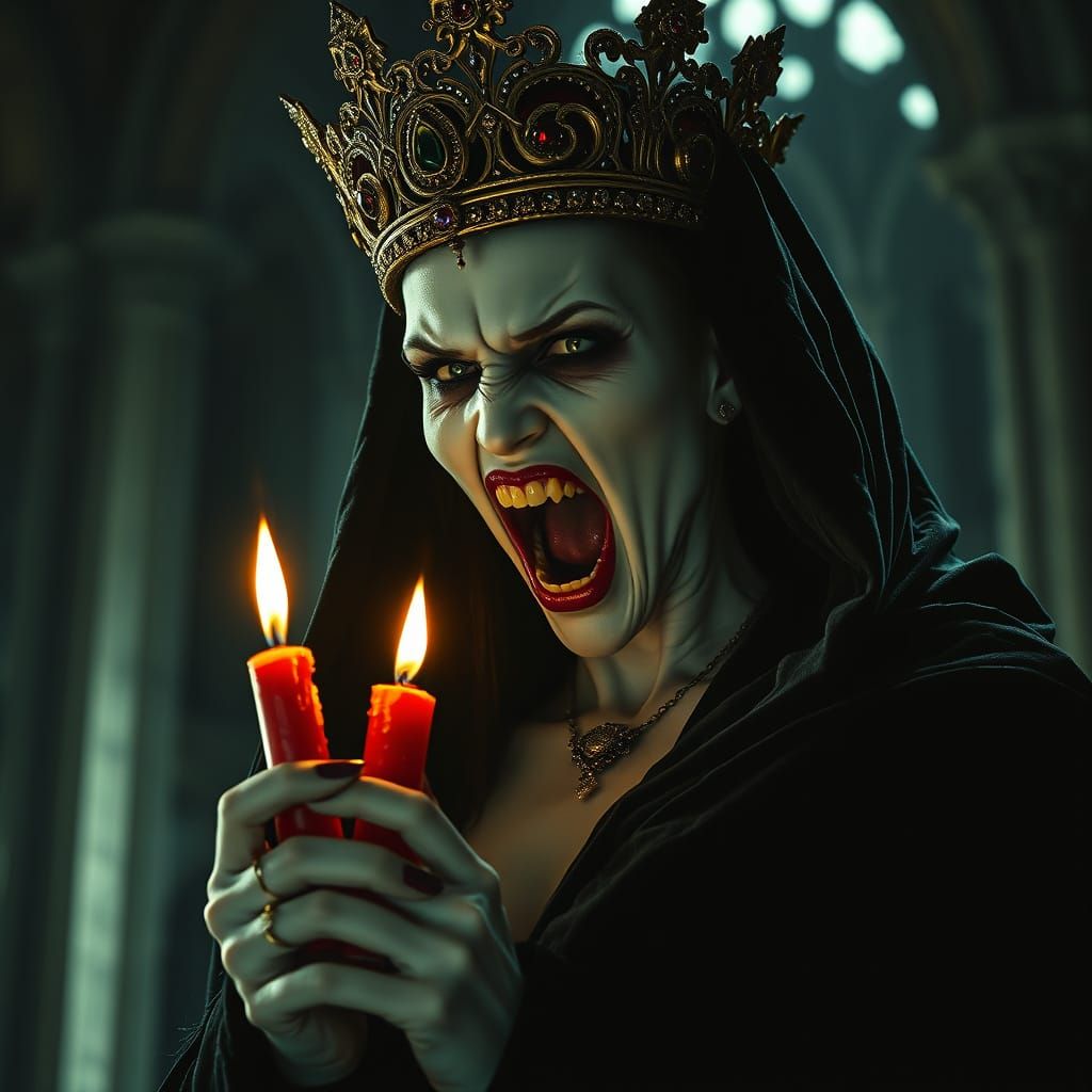 Majestic Vampire Queen in Dark, Gothic Splendor