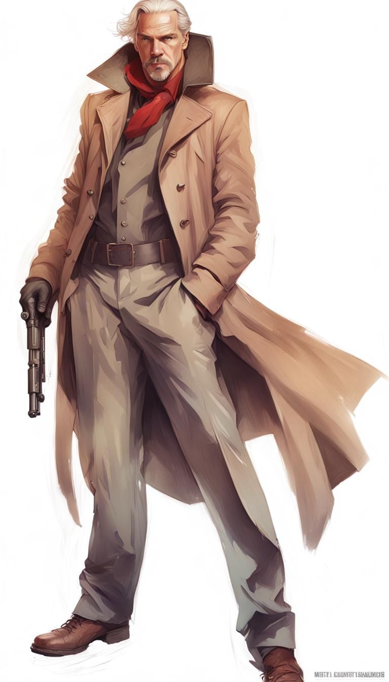 Revolver Ocelot Portrait in Art Nouveau Style