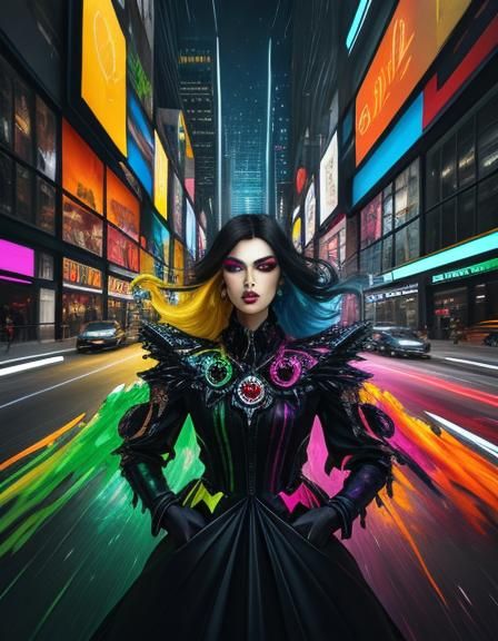 Dynamic Concrete Jungle in Modern Art Style