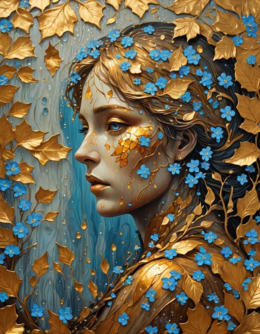 Surreal Lawyer Portrait with Golden Highlights and Selkie Bi...