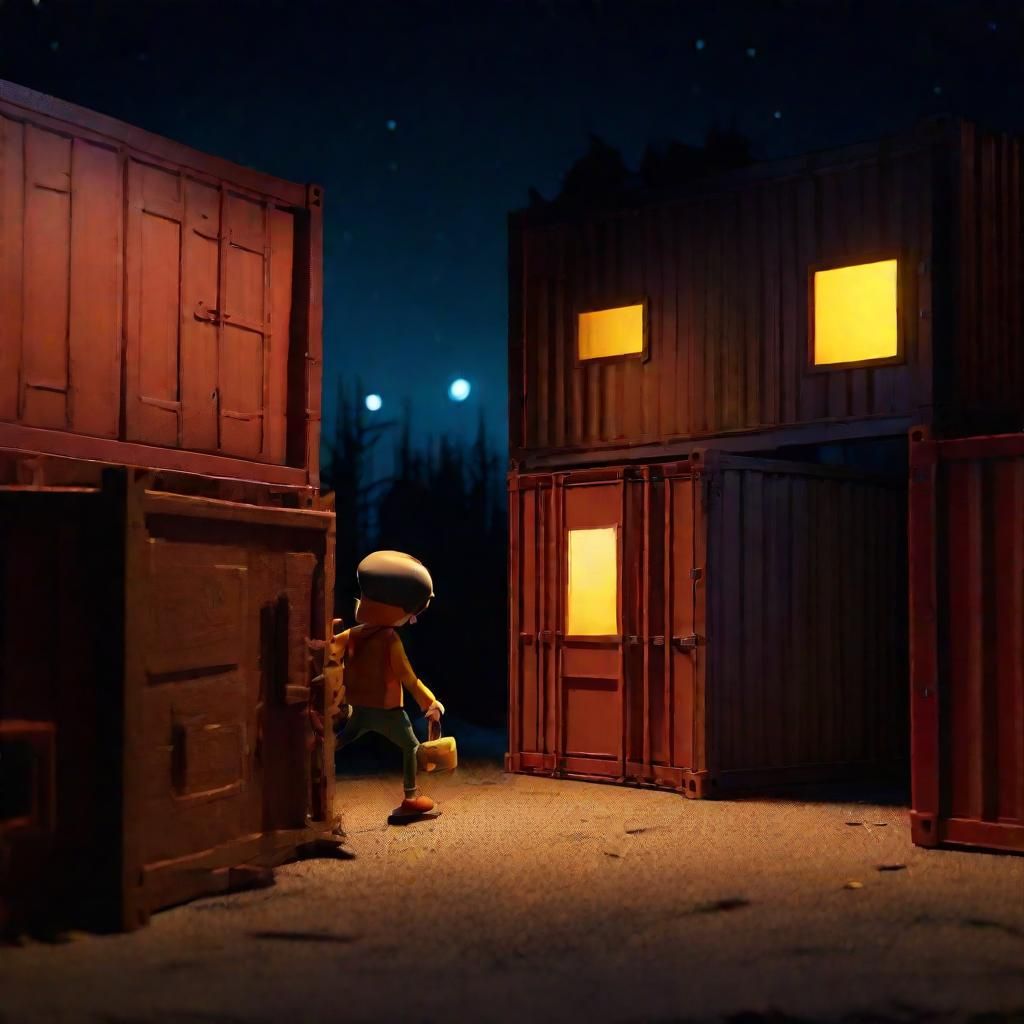 Coraline style little nightmares style claymation style ship...