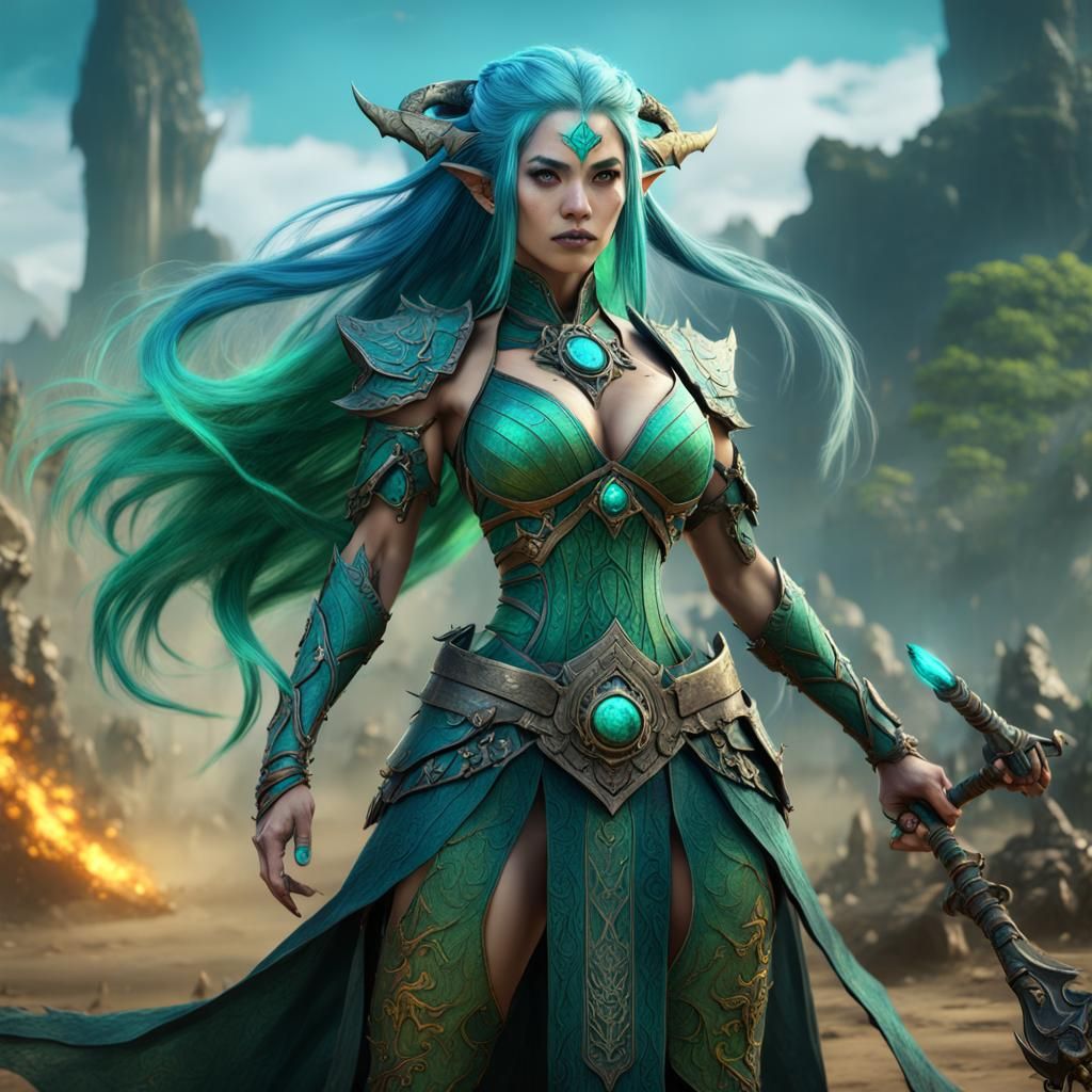 Thai Sorceress on Battlefield: Fantasy Concept Art