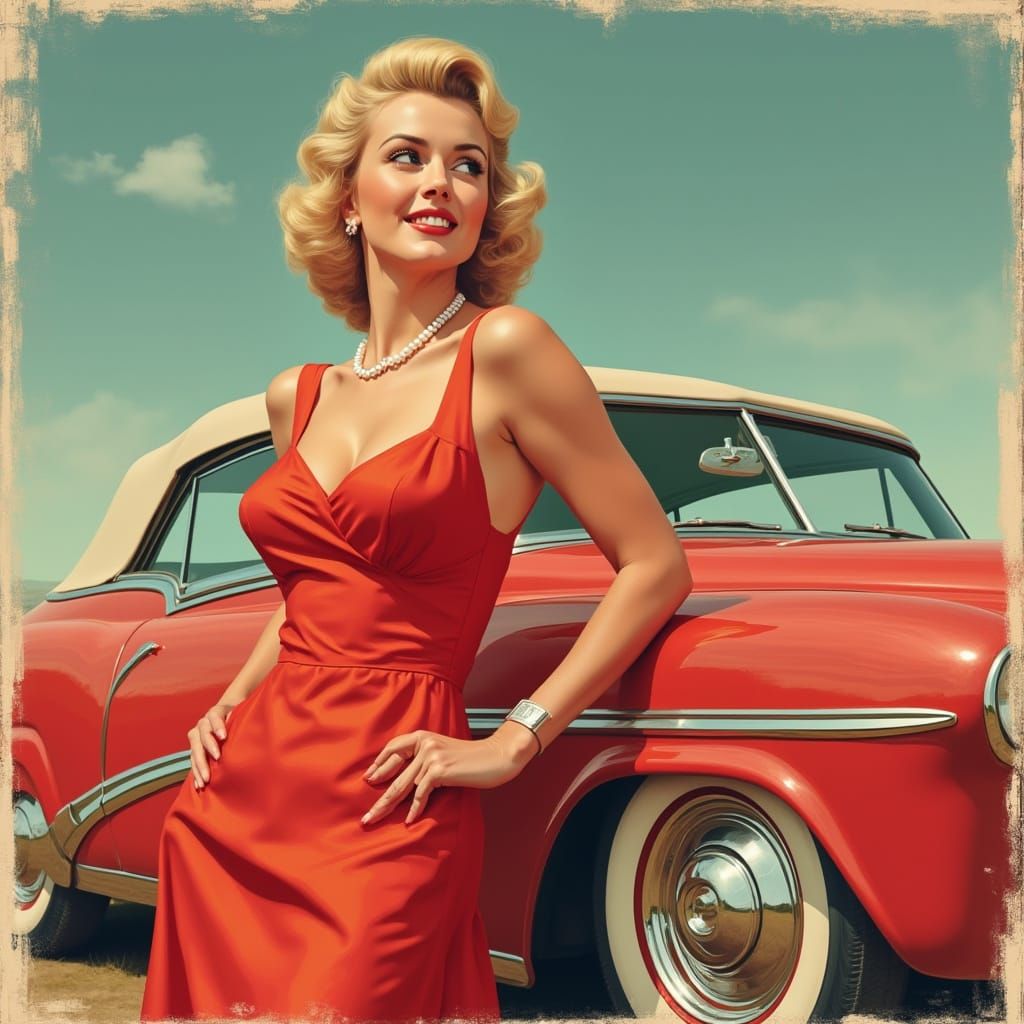 Grace Kelly in 50s Pin-Up Poster Style