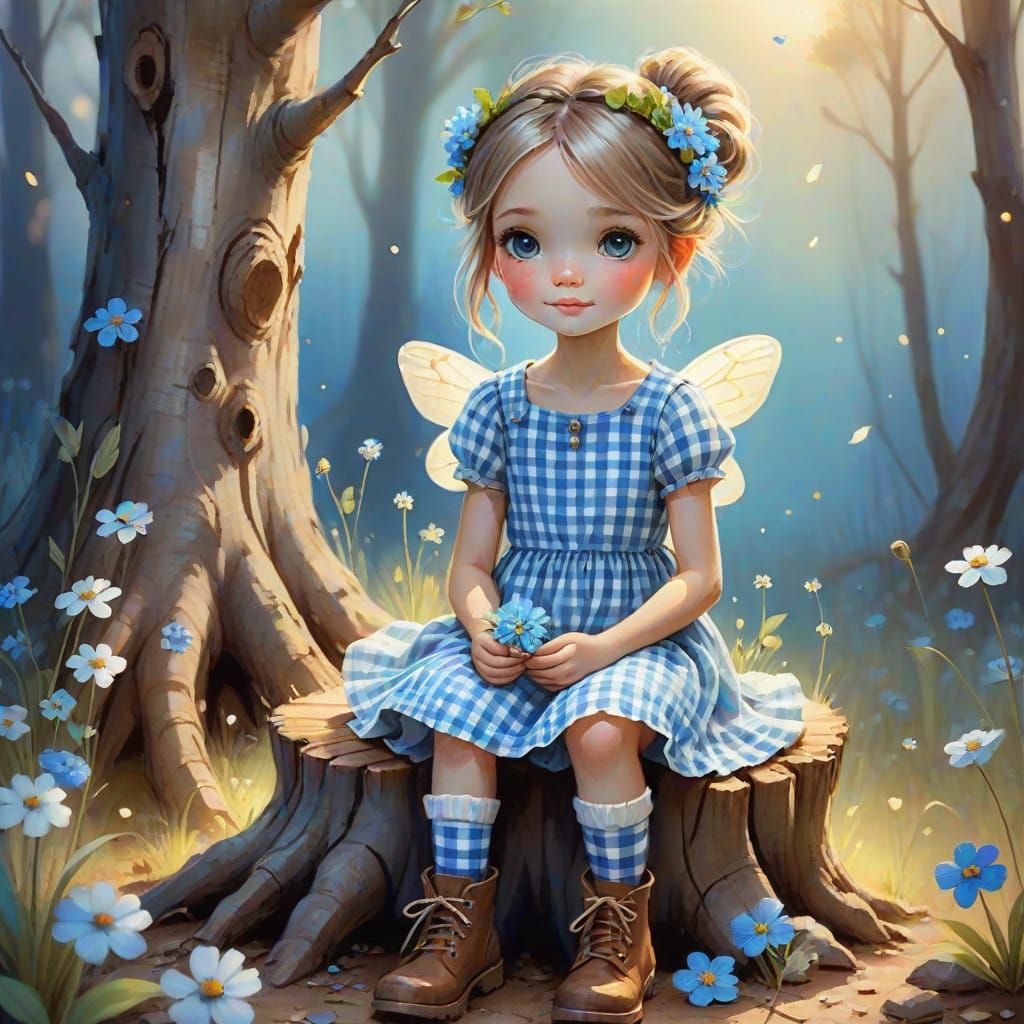 Whimsical Watercolor Fairy in Dreamy Landscape