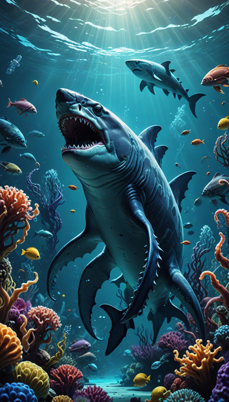 Vibrant Aquatic Battle in Cinematic 3D Rendering