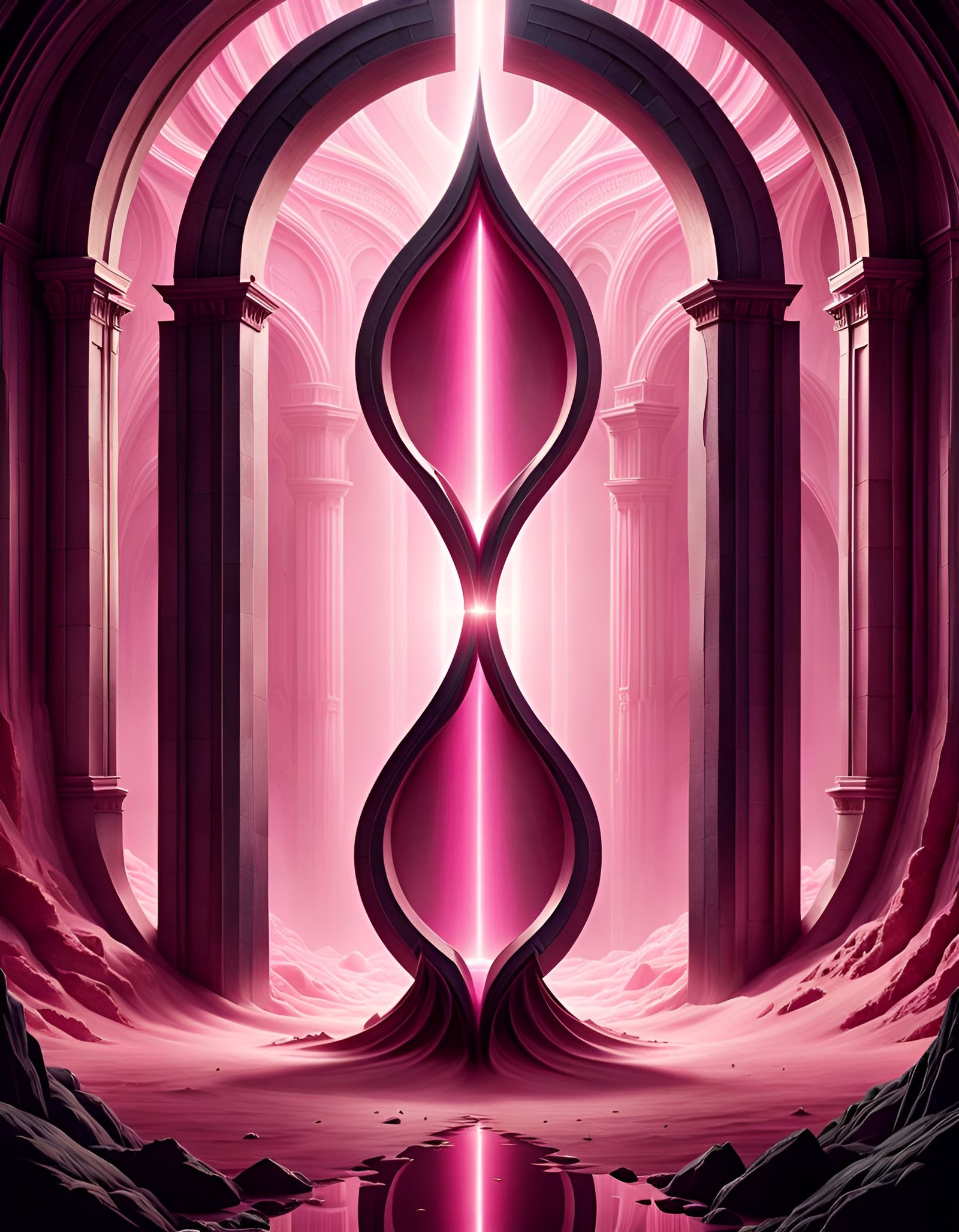 Fantasy Portal: Pink Glistening Gateway in 3D
