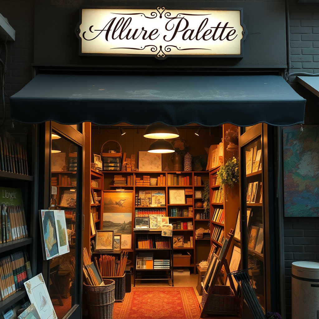 Charming Art Supply Store in Impressionist Style