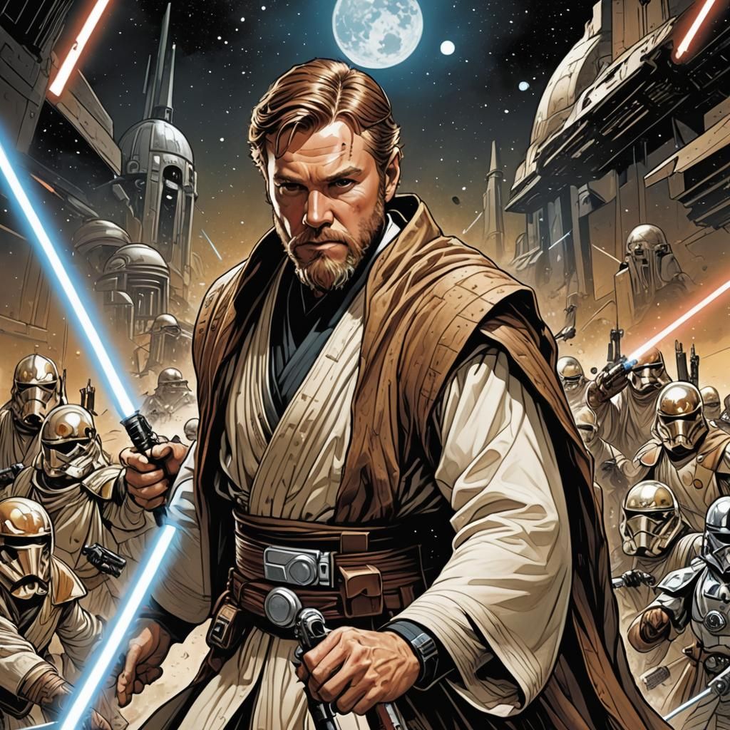 Obi-Wan Kenobi in Comic Book Art Style