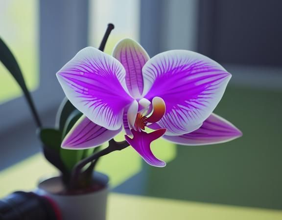 Retrofuturistic Orchid in 3D Stop Motion