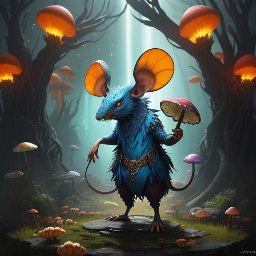 Whimsical Fusion of Nature: Fantastical Creature Surrounded....