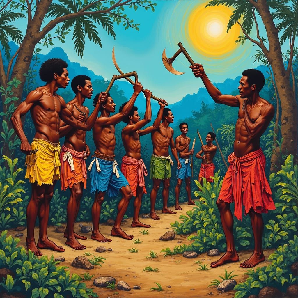 Haitian Revolutionaries in Uprising, Vodou and Machetes