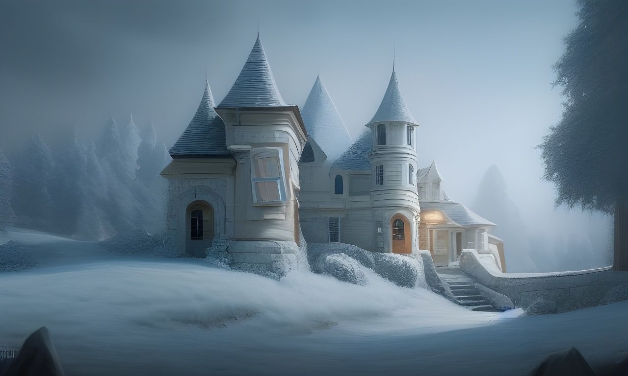 Detailed White Castle in Fantasy Digital Art