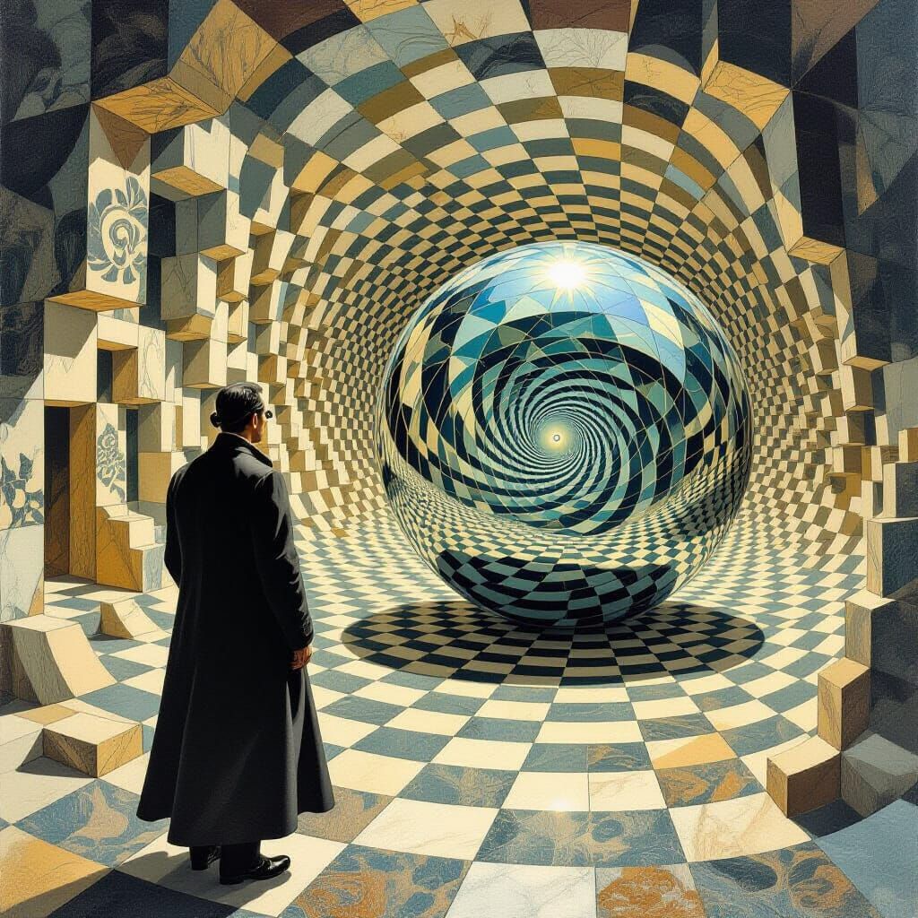 Surreal Sphere Reflects Infinite Singularity