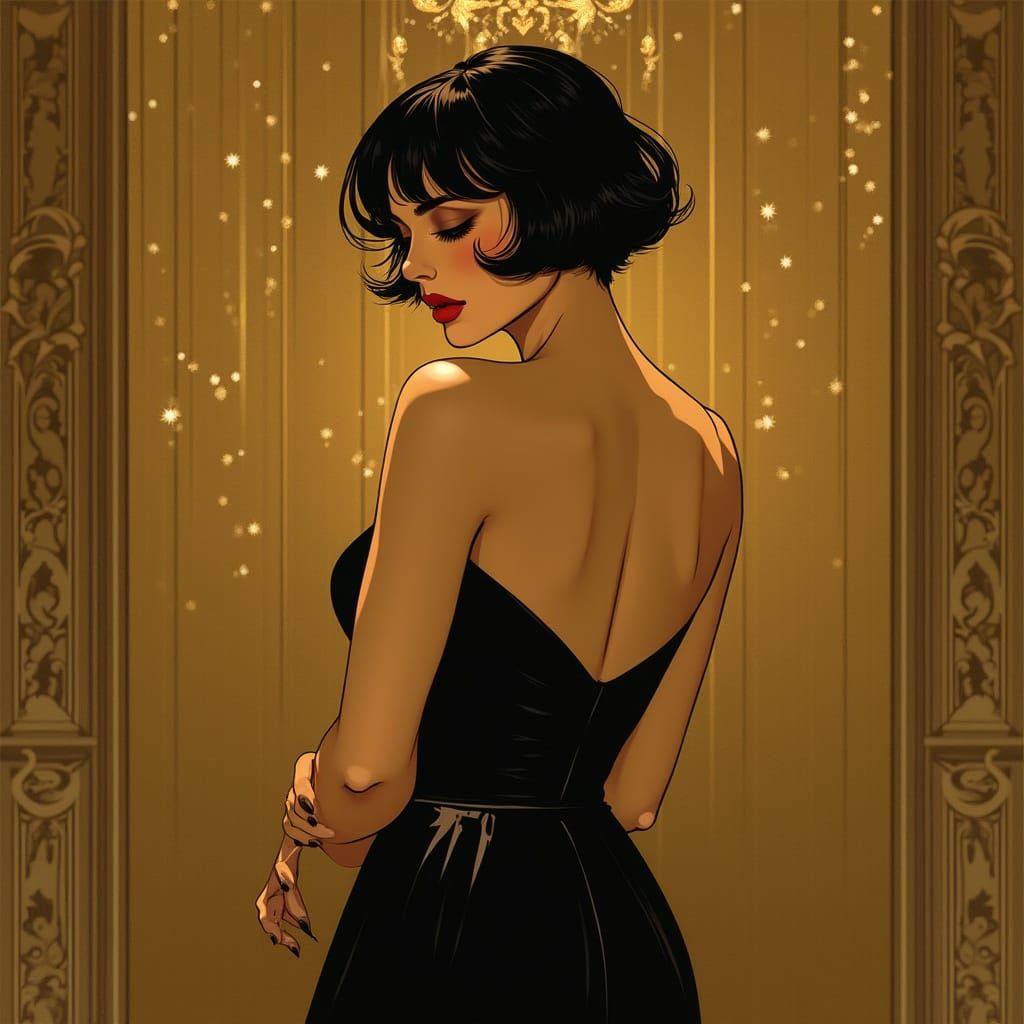 Elegant Woman in Golden Lighting